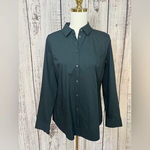 Express Ultimate Essential Button-Down Shirt – Dark Green | Fitted